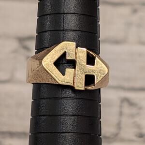 Vtg. Gold Tone Sample Ring with CH Letters